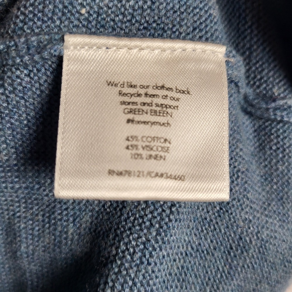 Eileen Fisher Linen Blend Cardigan Sweater Women's Large Light Blue Coastal - Picture 8 of 8